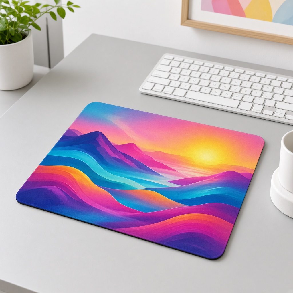 Mousepad con paisaje abstracto por sublimación